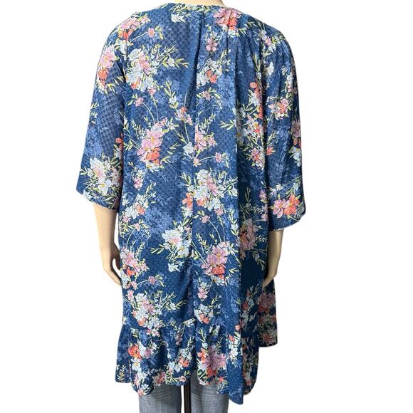 Maurices Beautiful  Kimono Size 4X in Blue Floral - Picture 2 of 10